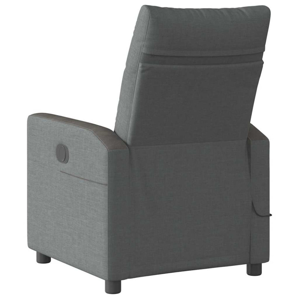 Produktbild för Massagefåtölj mörkgrå tyg