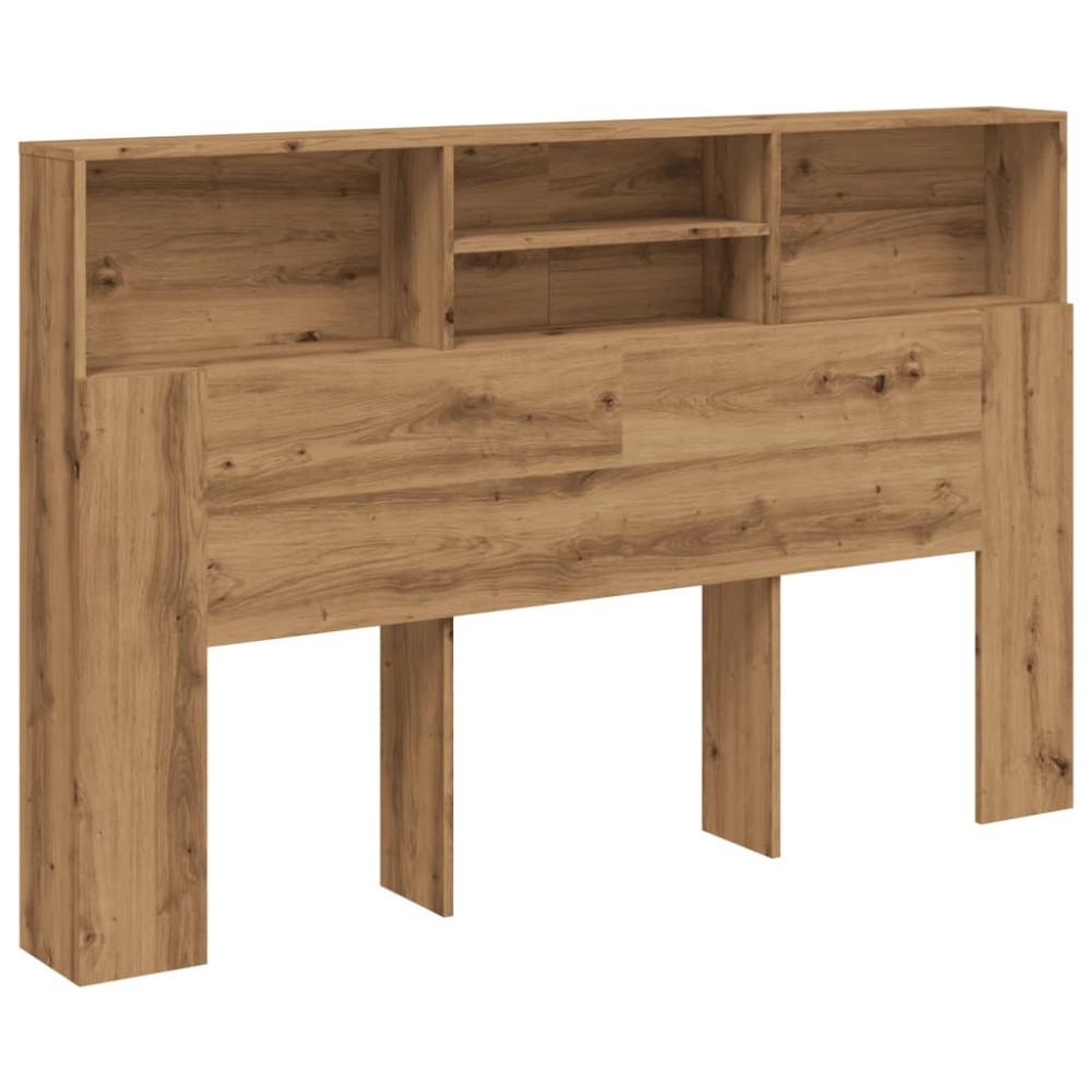 Produktbild för Sänggavel m förvaring ek 160x19x103,5 cm konstruerat trä