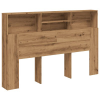 Produktbild för Sänggavel m förvaring ek 160x19x103,5 cm konstruerat trä