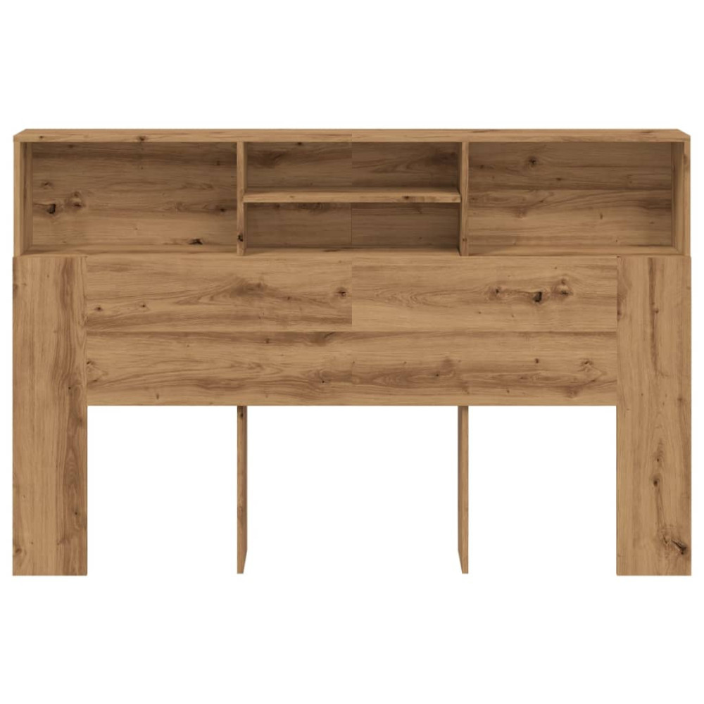 Produktbild för Sänggavel m förvaring ek 160x19x103,5 cm konstruerat trä