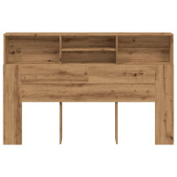 Produktbild för Sänggavel m förvaring ek 160x19x103,5 cm konstruerat trä