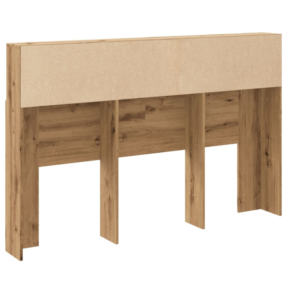 Produktbild för Sänggavel m förvaring ek 160x19x103,5 cm konstruerat trä