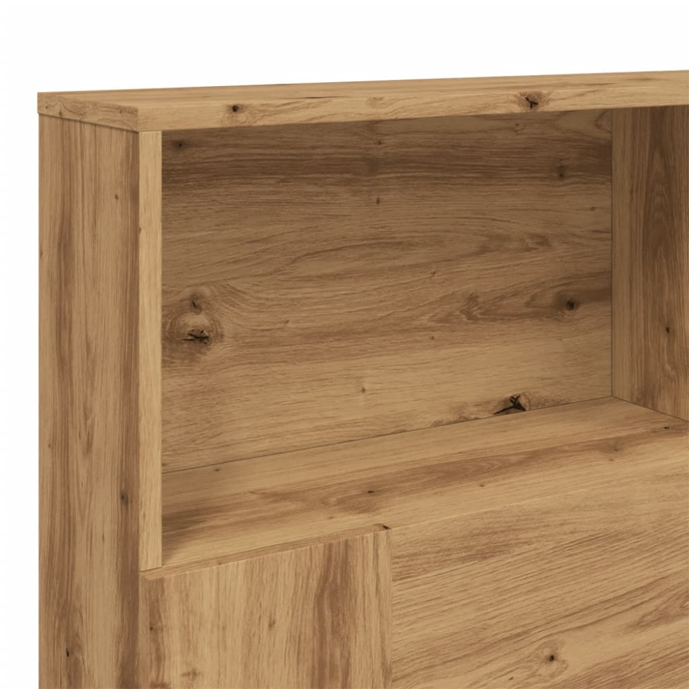 Produktbild för Sänggavel m förvaring ek 160x19x103,5 cm konstruerat trä