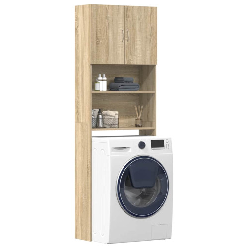vidaXL Tvättmaskinsskåp sonoma-ek 64x24x190 cm konstruerat trä