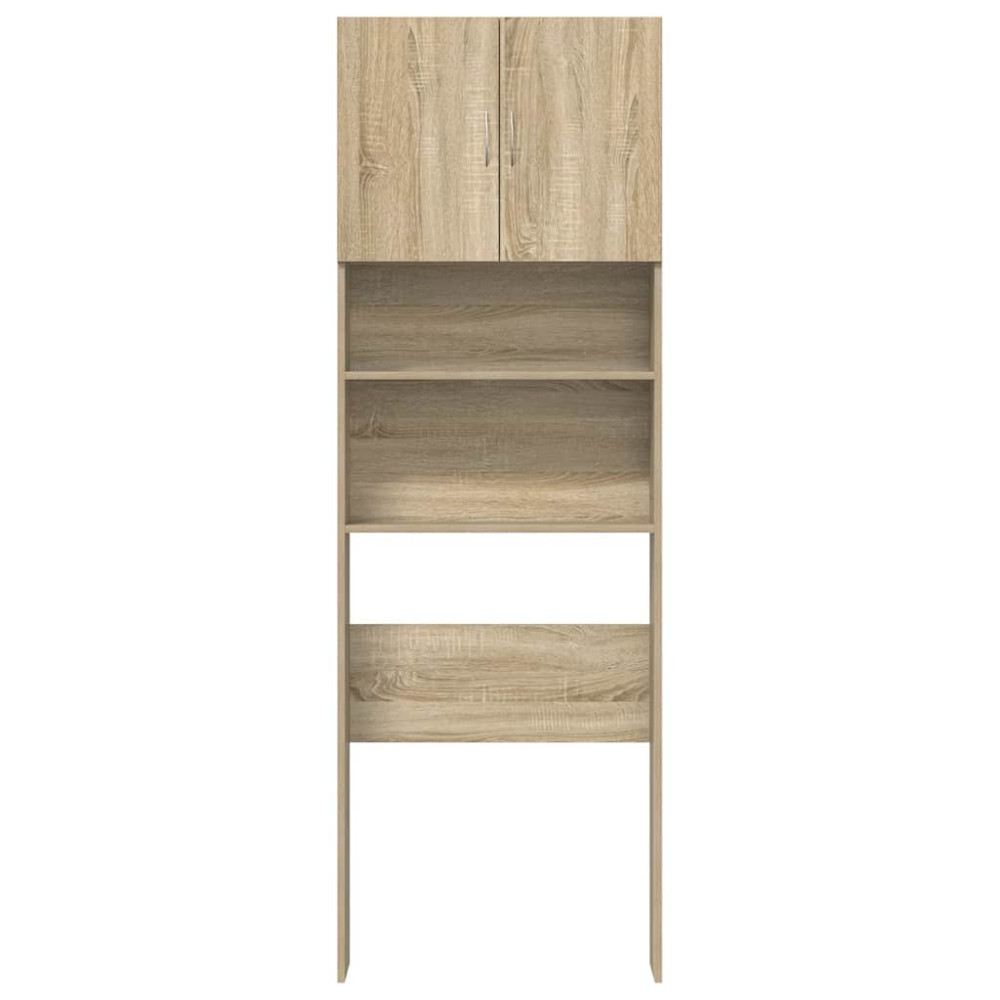 Produktbild för Tvättmaskinsskåp sonoma-ek 64x24x190 cm konstruerat trä