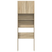Produktbild för Tvättmaskinsskåp sonoma-ek 64x24x190 cm konstruerat trä