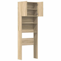 Produktbild för Tvättmaskinsskåp sonoma-ek 64x24x190 cm konstruerat trä