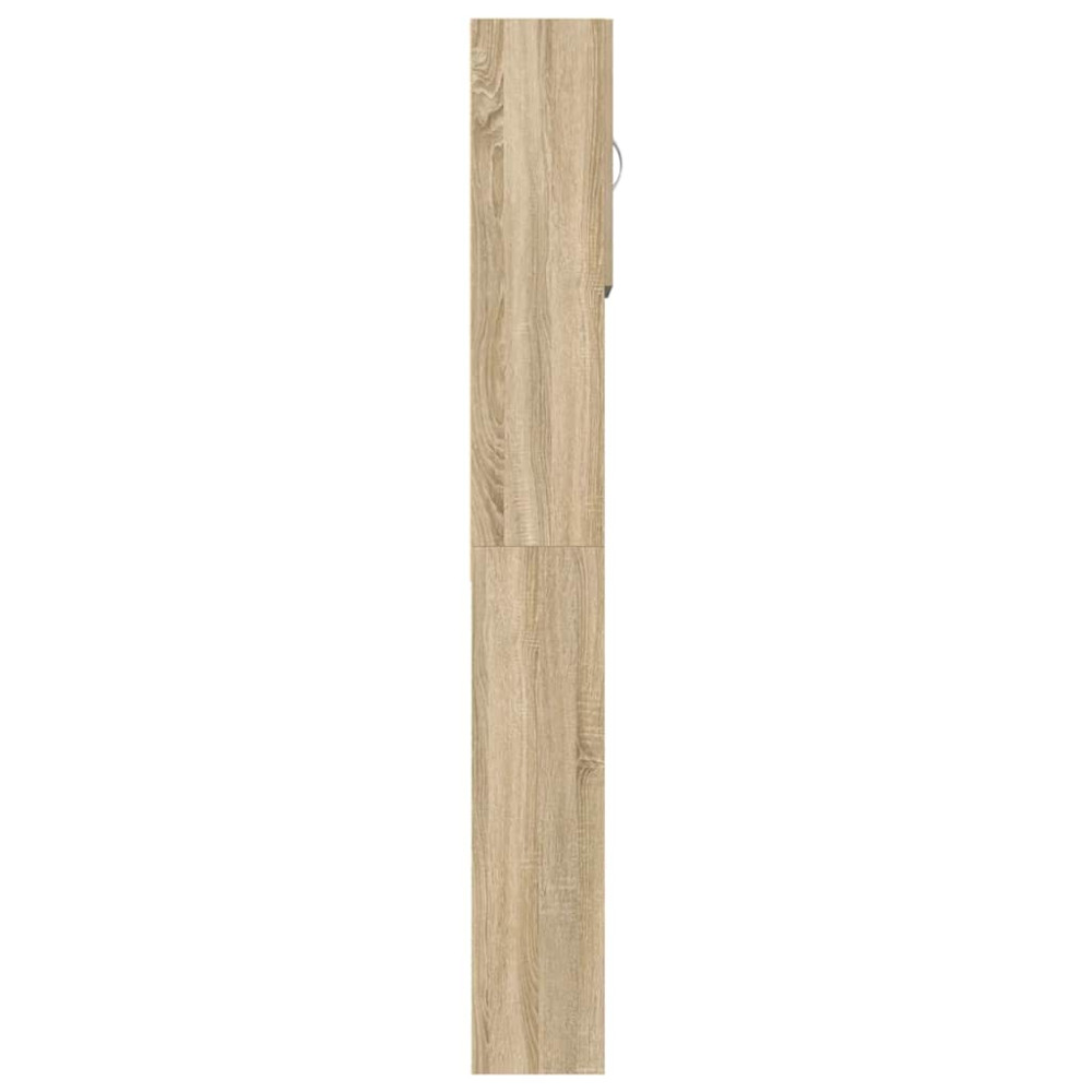Produktbild för Tvättmaskinsskåp sonoma-ek 64x24x190 cm konstruerat trä