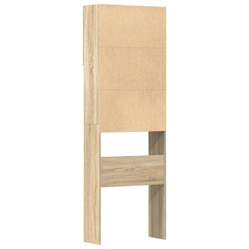 Produktbild för Tvättmaskinsskåp sonoma-ek 64x24x190 cm konstruerat trä