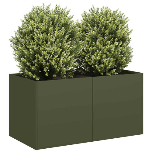 vidaXL Odlingslåda olivgrön 80x40x40 cm kallvalsat stål