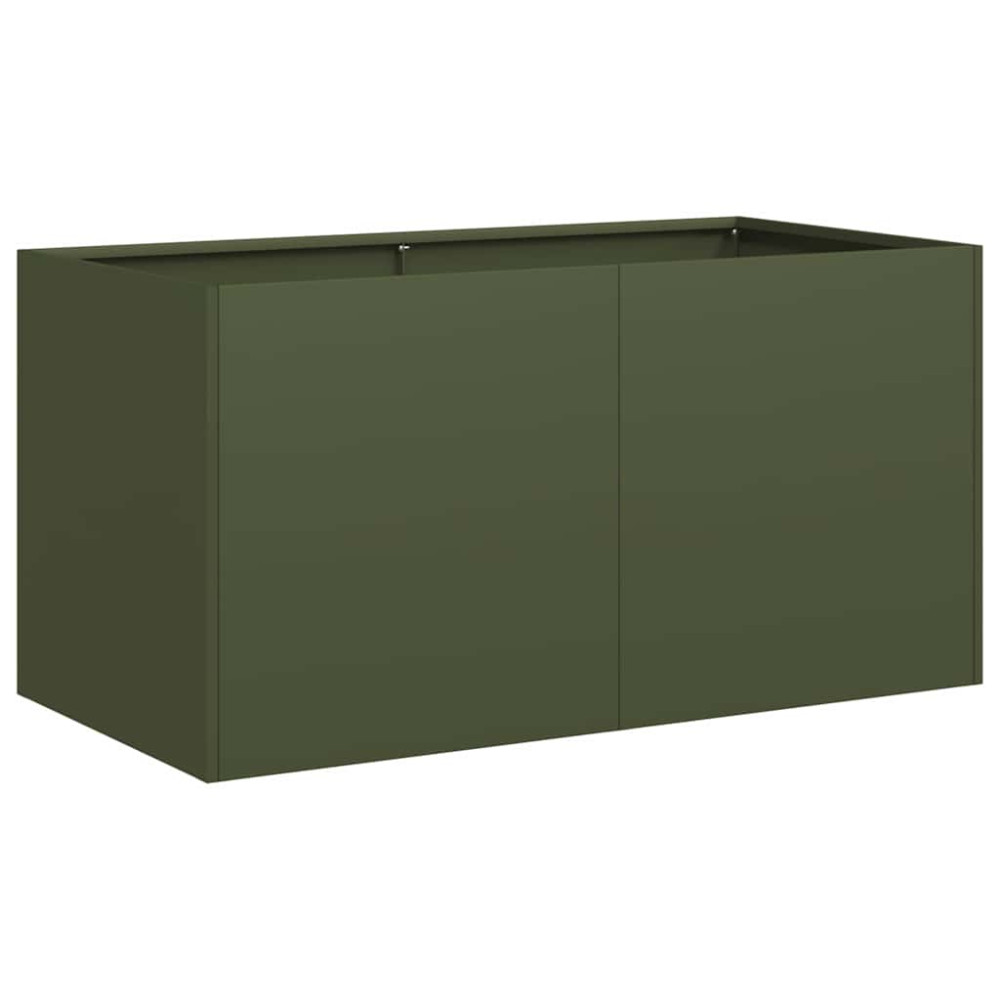 Produktbild för Odlingslåda olivgrön 80x40x40 cm kallvalsat stål