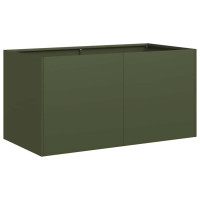 Produktbild för Odlingslåda olivgrön 80x40x40 cm kallvalsat stål