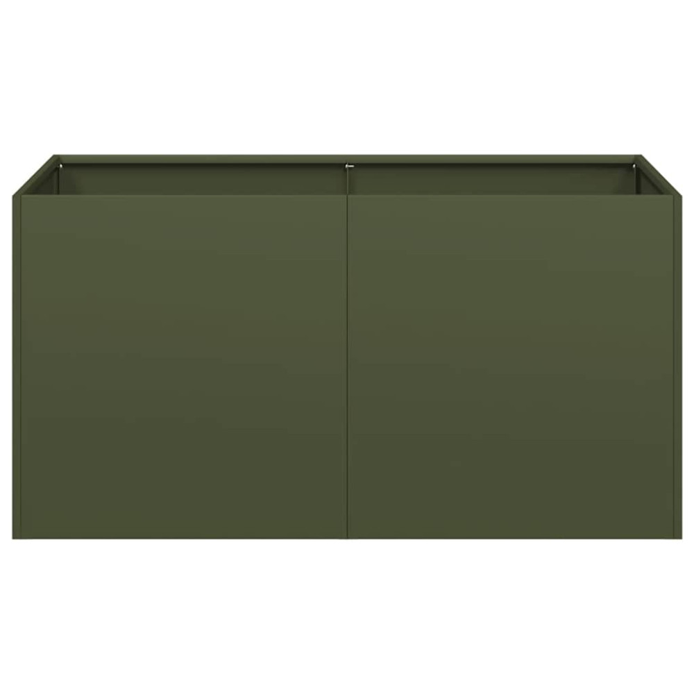 Produktbild för Odlingslåda olivgrön 80x40x40 cm kallvalsat stål