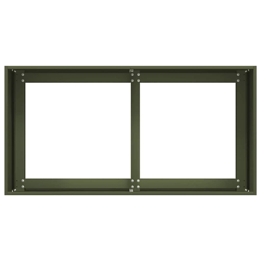 Produktbild för Odlingslåda olivgrön 80x40x40 cm kallvalsat stål