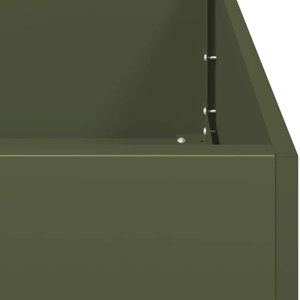 Produktbild för Odlingslåda olivgrön 80x40x40 cm kallvalsat stål