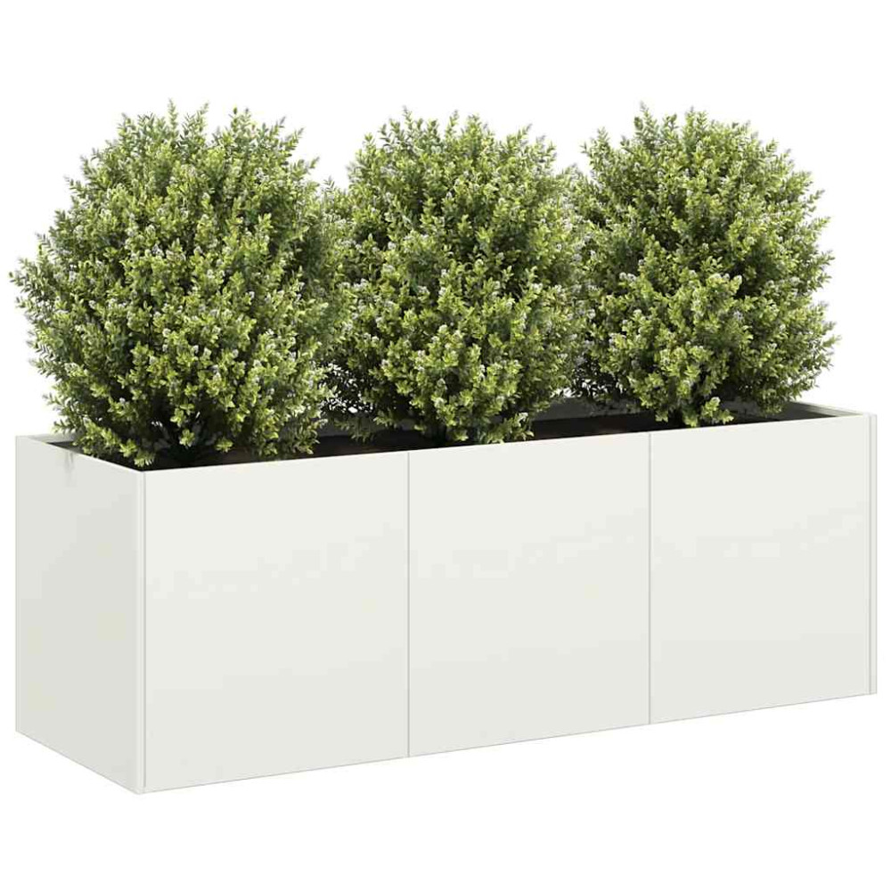 Produktbild för Odlingslåda vit 120x40x40 cm kallvalsat stål