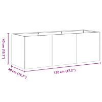 Produktbild för Trädgårdskruka 120x40x40 cm rostfritt stål