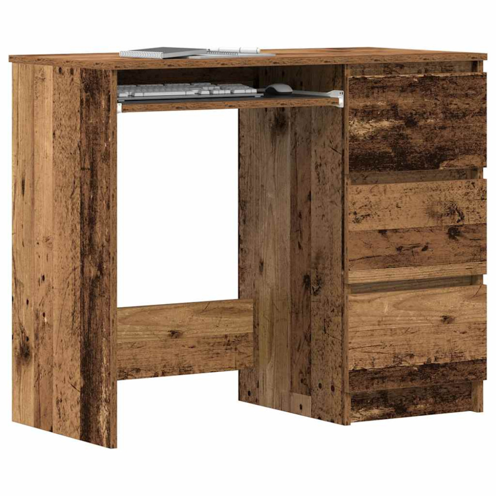 Produktbild för Skrivbord gammalt trä 90x45x76 cm konstruerat trä
