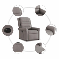 Produktbild för Elektrisk reclinerfåtölj taupe tyg