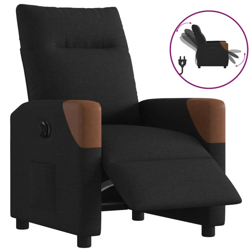 vidaXL Elektrisk reclinerfåtölj svart tyg