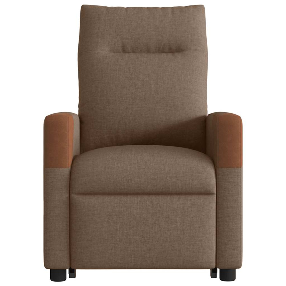 Produktbild för Reclinerfåtölj med uppresningshjälp brun tyg