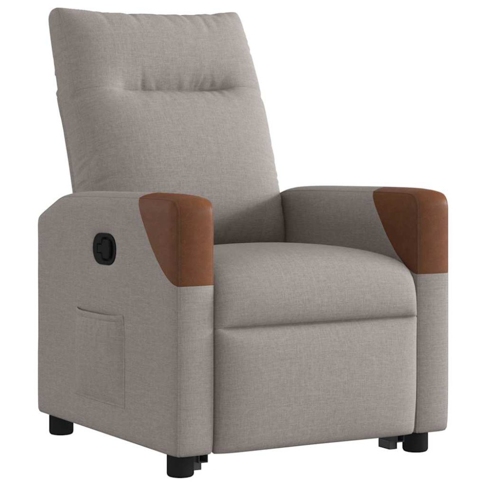Produktbild för Reclinerfåtölj med uppresningshjälp taupe tyg