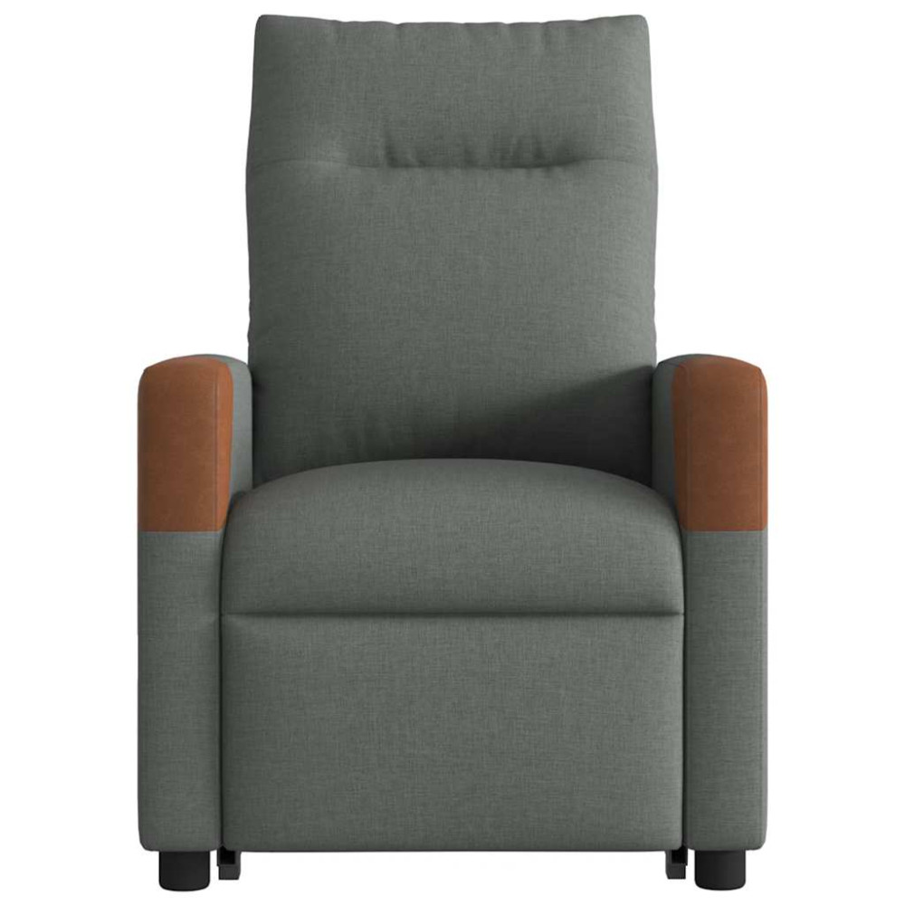 Produktbild för Elektrisk reclinerfåtölj med uppresningshjälp mörkgrå tyg