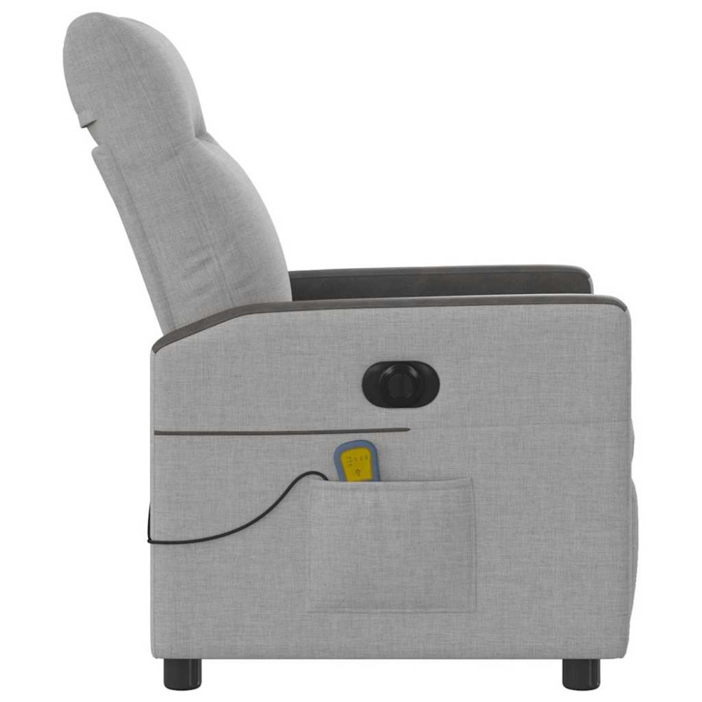 Produktbild för Elektrisk massagefåtölj molngrå tyg