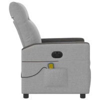 Produktbild för Elektrisk massagefåtölj molngrå tyg