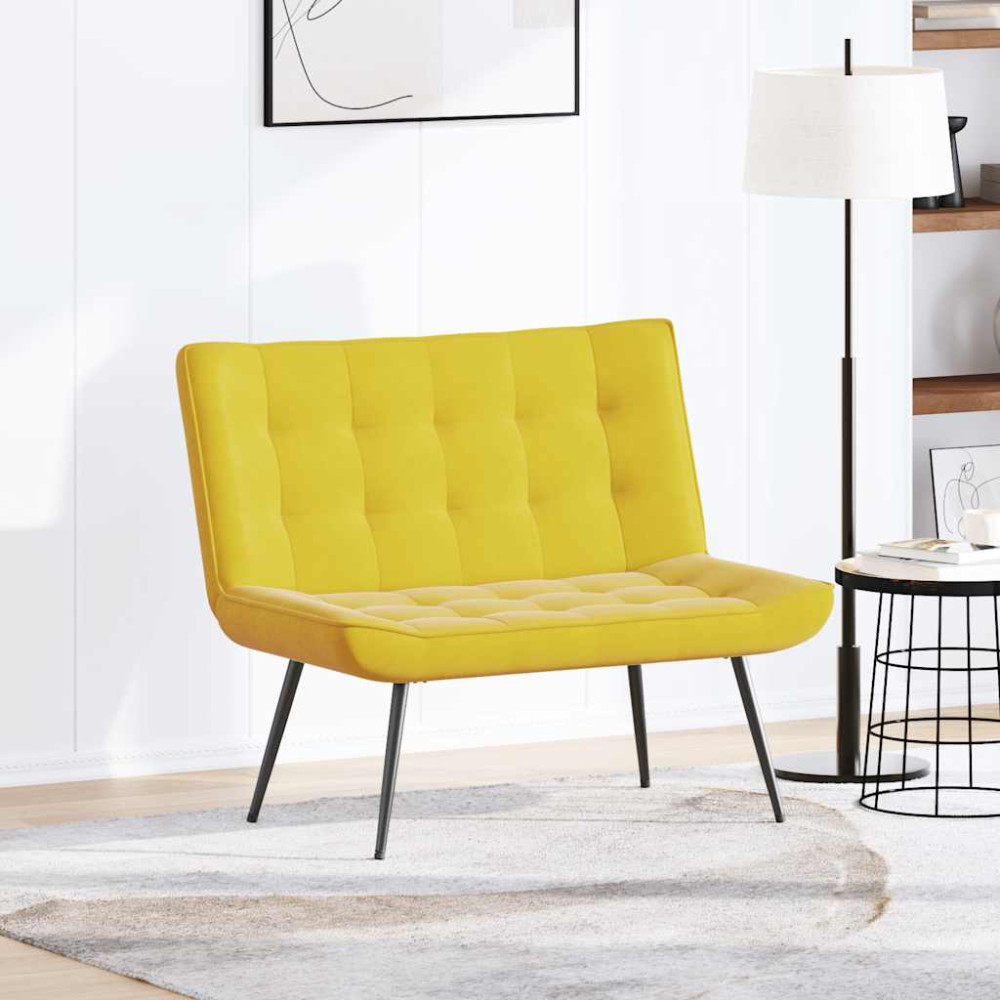 Produktbild för Bänk gul 110x74x84 cm sammet