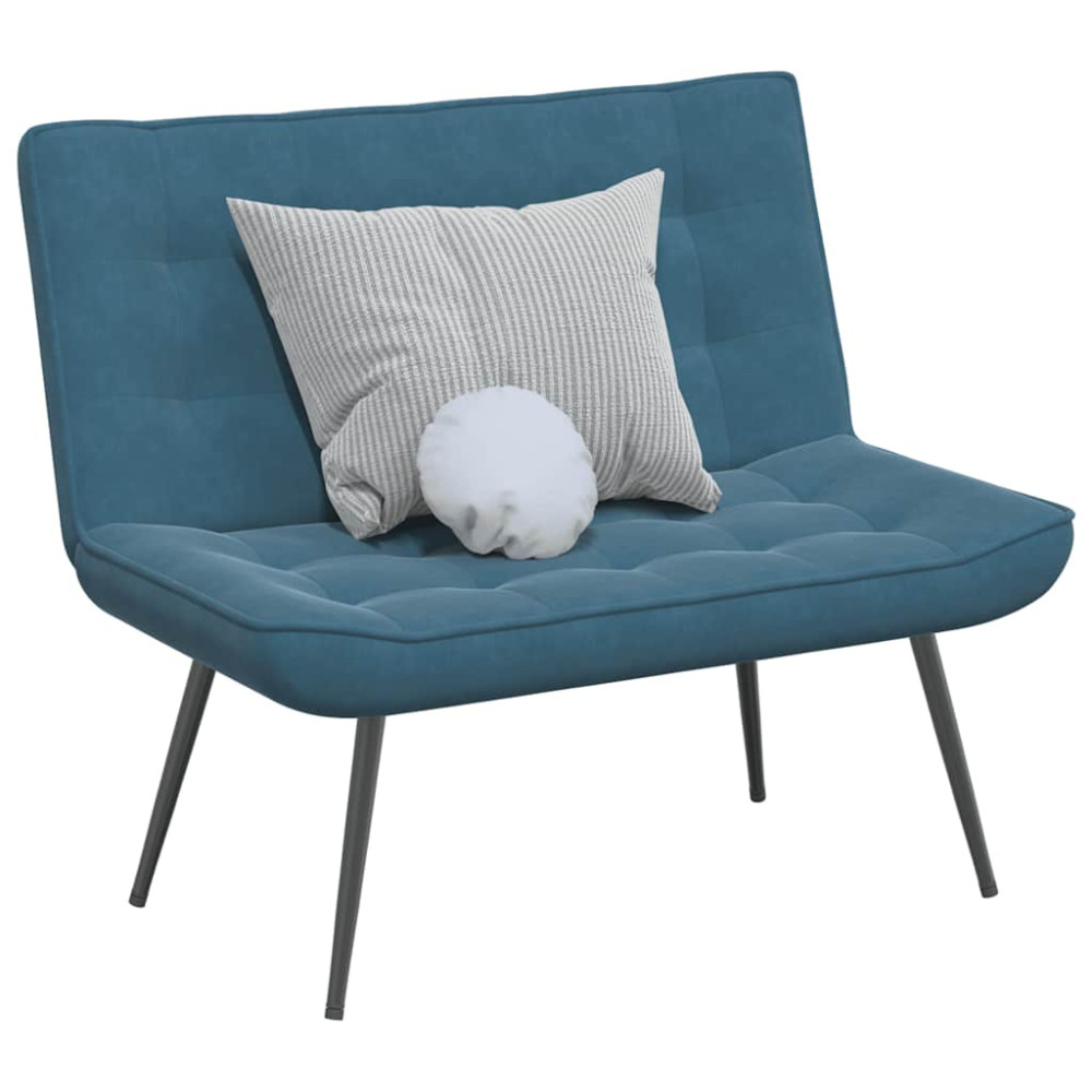 Produktbild för Bänk blå 110x74x84 cm sammet