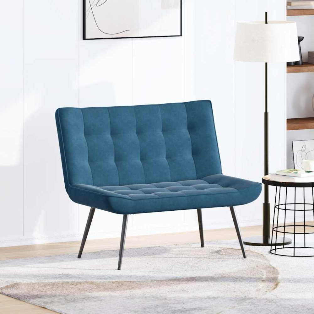 Produktbild för Bänk blå 110x74x84 cm sammet