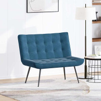 Produktbild för Bänk blå 110x74x84 cm sammet