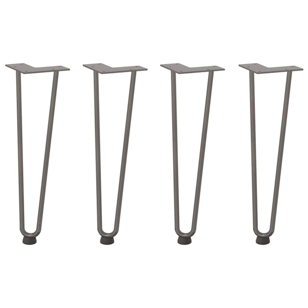 Produktbild för Hårnålsben för soffbord 4 st naturstål 42 cm massivt stål