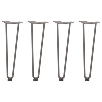 Produktbild för Hårnålsben för soffbord 4 st naturstål 42 cm massivt stål