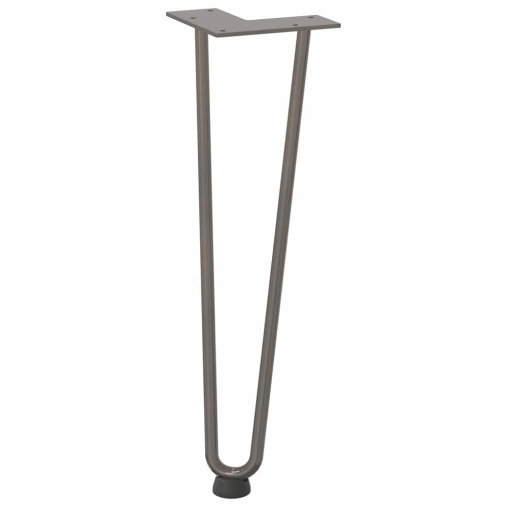 Produktbild för Hårnålsben för soffbord 4 st naturstål 42 cm massivt stål