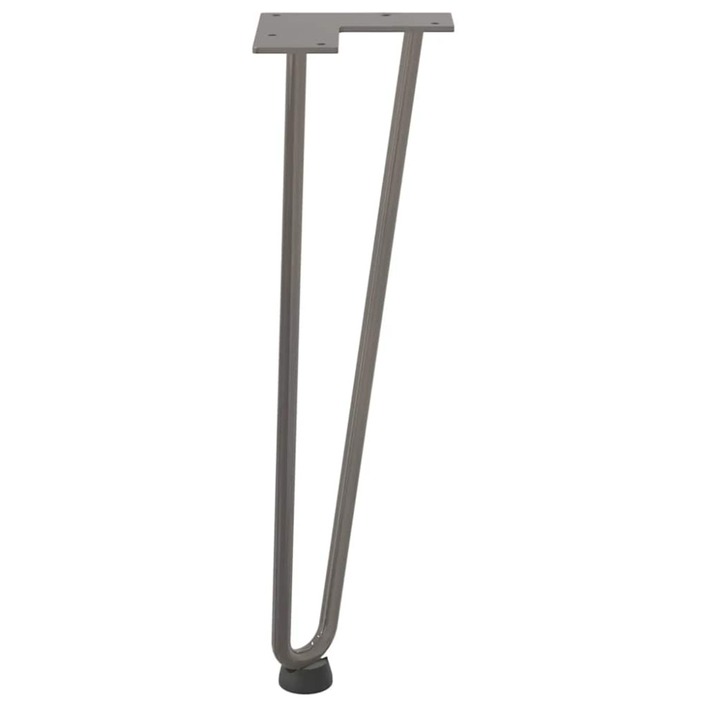 Produktbild för Hårnålsben för soffbord 4 st naturstål 42 cm massivt stål