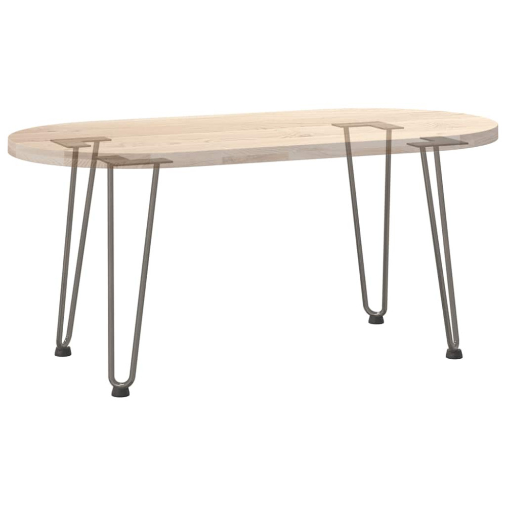 Produktbild för Hårnålsben för soffbord 4 st naturstål 42 cm massivt stål
