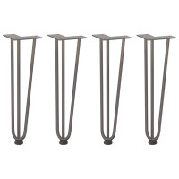 Produktbild för Hårnålsben för soffbord 4 st naturstål 42 cm massivt stål