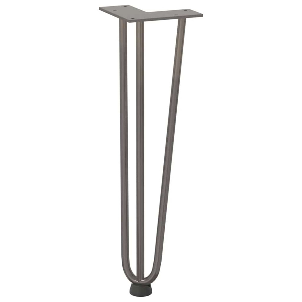 Produktbild för Hårnålsben för soffbord 4 st naturstål 42 cm massivt stål