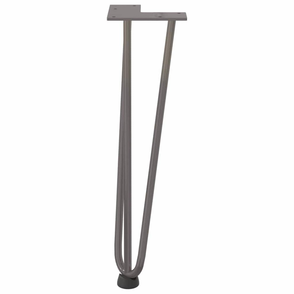 Produktbild för Hårnålsben för soffbord 4 st naturstål 42 cm massivt stål