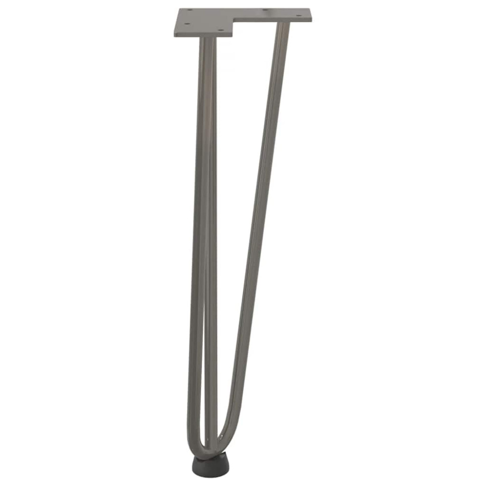 Produktbild för Hårnålsben för soffbord 4 st naturstål 42 cm massivt stål