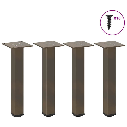 vidaXL Soffbordsben 4 st naturstål 30-32 cm stål
