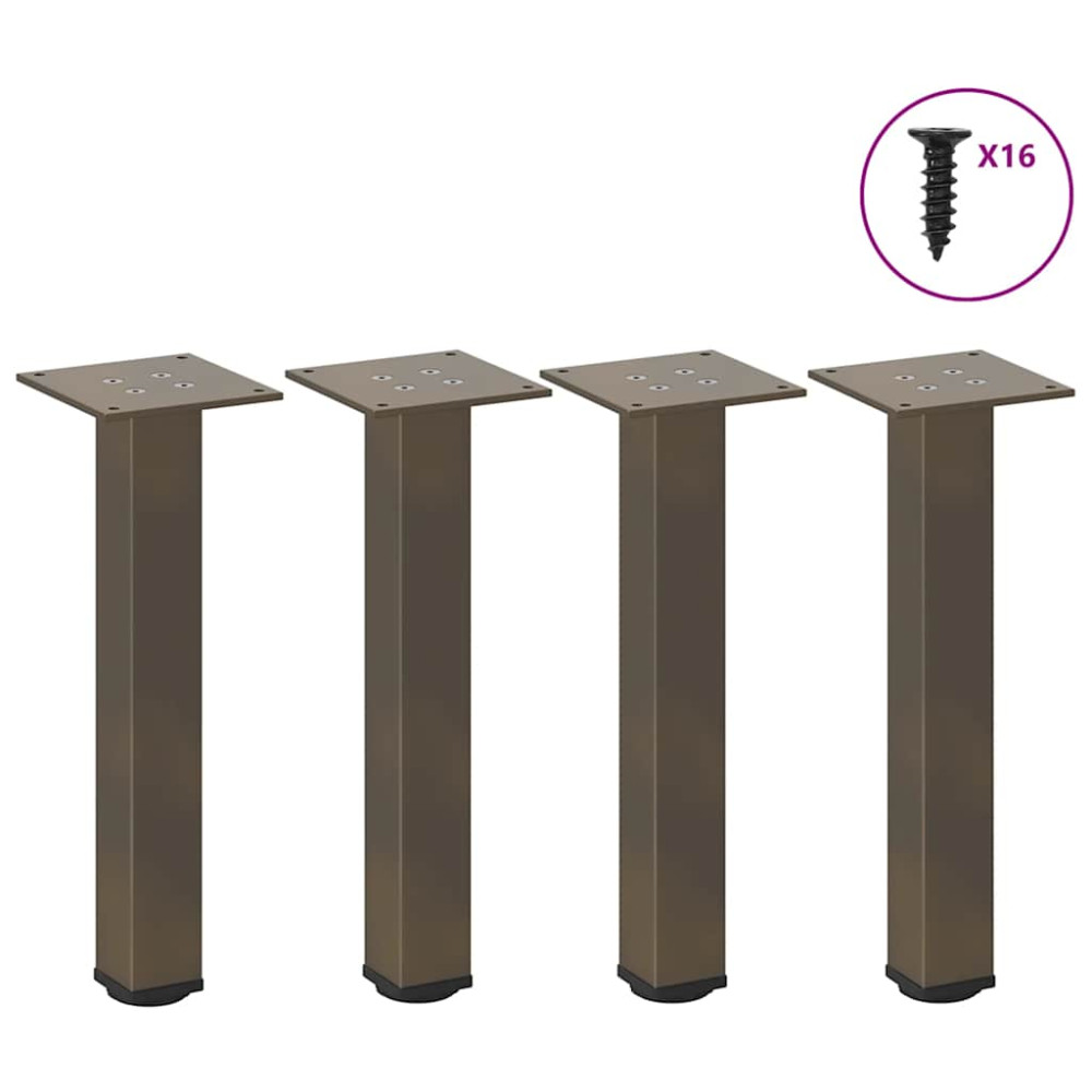 Produktbild för Soffbordsben 4 st naturstål 42-44 cm stål