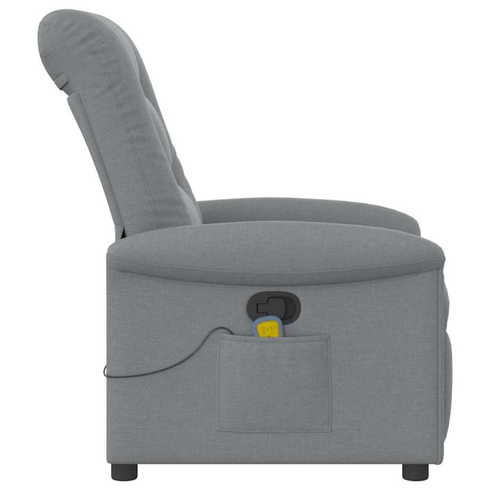 Produktbild för Massagefåtölj ljusgrå tyg