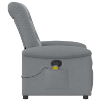 Produktbild för Massagefåtölj ljusgrå tyg