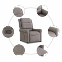 Produktbild för Reclinerfåtölj taupe tyg