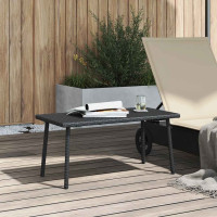 Produktbild för Soffbord för trädgården rektangulärt svart 80x40x37 cm