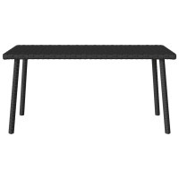 Produktbild för Soffbord för trädgården rektangulärt svart 80x40x37 cm