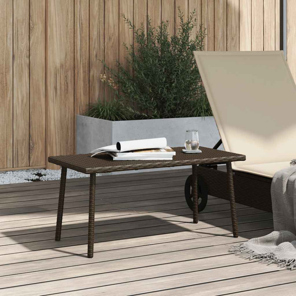 Produktbild för Soffbord för trädgården rektangulärt brunt 80x40x37 cm